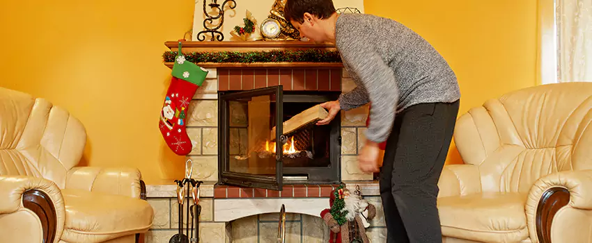 Rusted Metal Fireplace Restoration in Leawood, Kansas